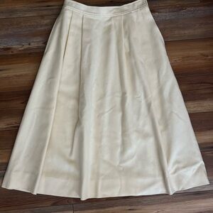 Vintage Wool Talbots Classic Cream A-Line Midi Skirt